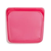 Stasher Premium Silicone Reusable Food Storage Sandwich Bag, Raspberry, 12oz, Dishwasher Safe, Leak Free