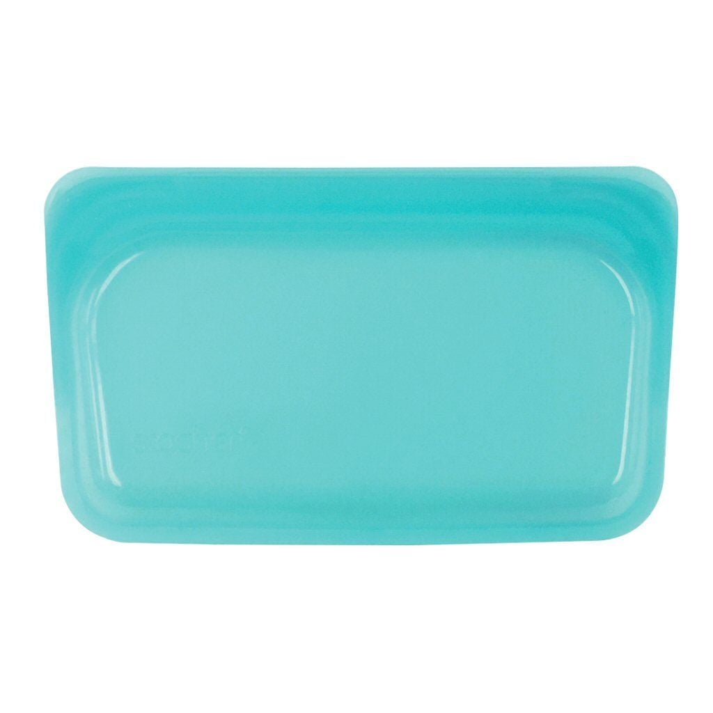 Stasher Premium Silicone Reusable Food Storage Snack Bag, Aqua, 12oz, Dishwasher Safe, Leak Free