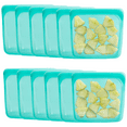thumbnail image 1 of Stasher Reusable Silicone Storage Bag, 12 Pack, Food Storage Container, Microwave and Dishwasher Safe, Leak-free, Sandwich, Aqua, 1 of 9