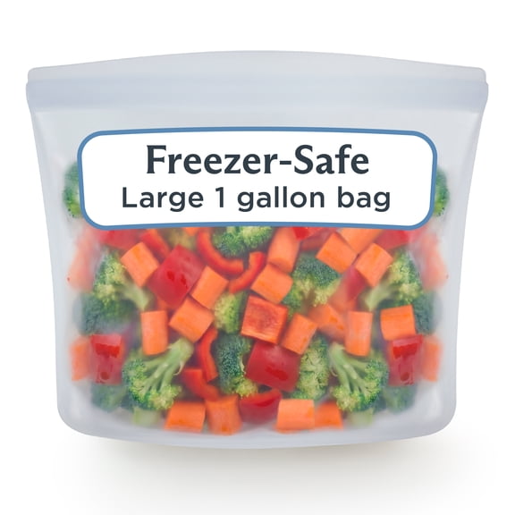 Stasher Silicone Reusable Gallon Storage Bag, Freezer, Microwave, Dishwasher & Oven Safe, Sous Vide, Eco Friendly, 13 x 11, 128 oz, Clear