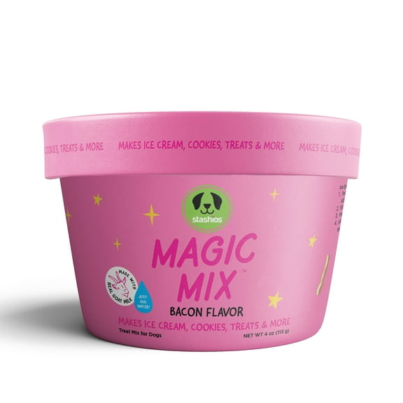 Stashios: Magic Mix - Bacon Flavor - 4oz, All-In-One Powdered Treat Mix For Dogs, Just Add Water, Use To Create Ice Cream, Cookies, Treats & More!