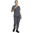 thumbnail image 1 of Stat Medical Wear Women’s Scrubs Set - 2 Pocket V-Neck Scrub Top with 5 Pocket Joggers Pant Set 100210 (Size 2X, Color Navy), 1 of 6