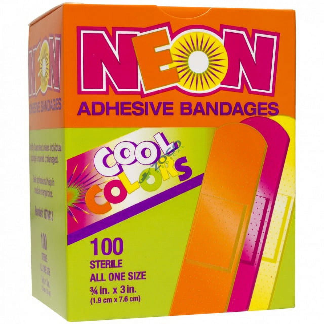 StatStrip Neon Adhesive Bandages Assorted Colors 3/4" x 3" 100/BX
