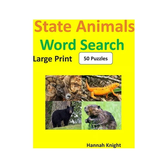 State Animals: 50 Puzzles (Paperback)(Large Print)