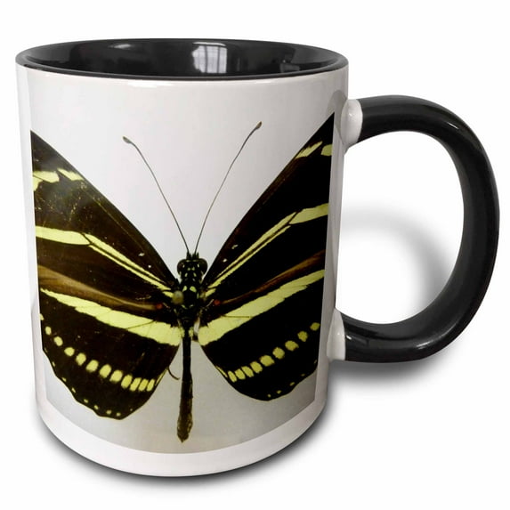 3drose, State Butterfly Pretty, 15oz Two-tone Black Mug
