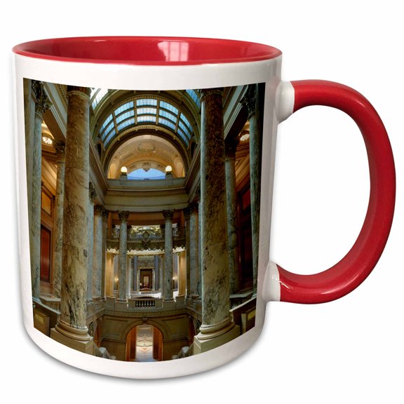 3drose, State Capitol Building, St Paul, Minnesota - Us24 Krs0000 - Keith and Rebecca Snell, 11oz Two-tone Red Mug