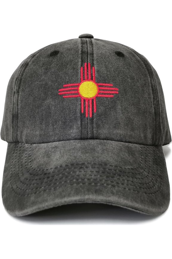 State City Flag Hats | , Mexico, Arizona Flag Baseball Caps, Embroidered Washed Soft , Adjustable Fit