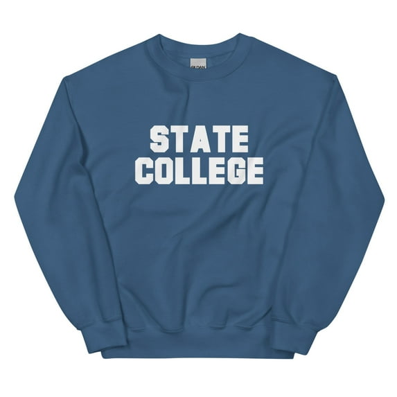 State College Vintage Sweatshirt (Indigo Blue, S)