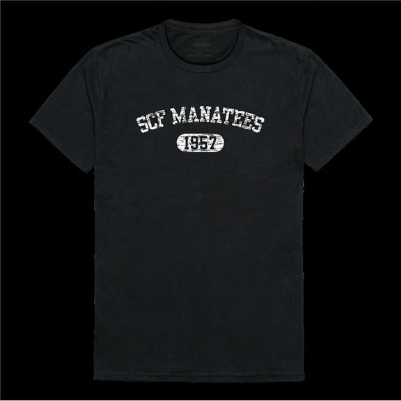 State College of Florida, Manatee-Sarasota Distressed Arch College T-Shirt, Black - Medium