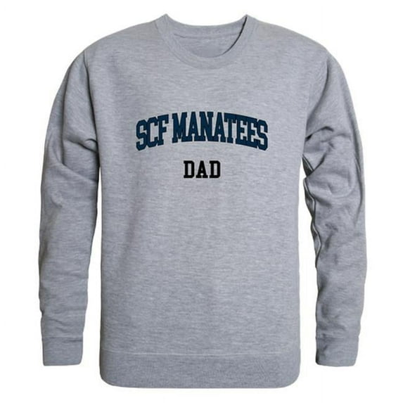 State College of Florida Manatees Dad Crewneck Sweatshirt, Heather Grey - 2XL