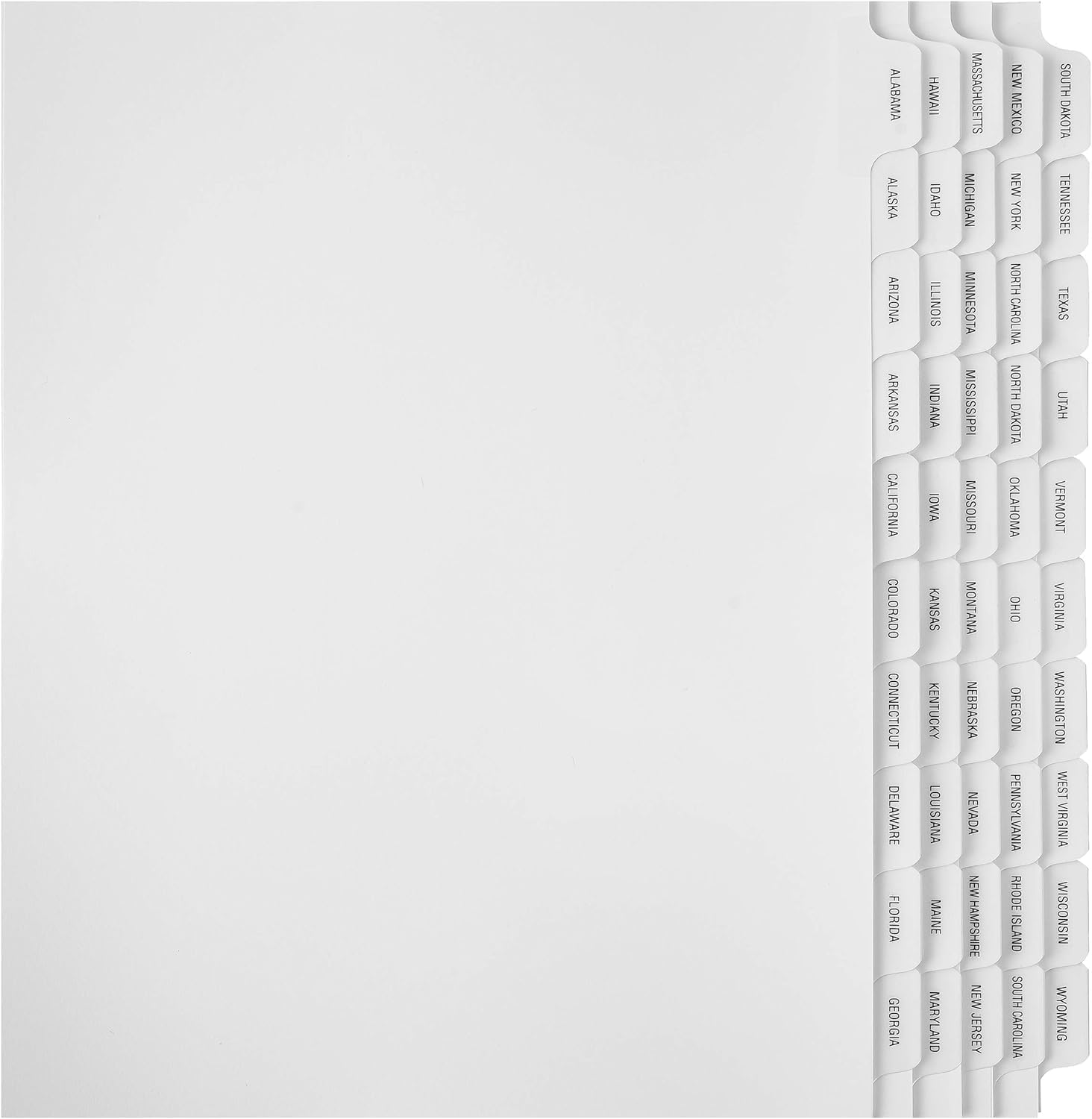 State Divider Tabs/Indexes