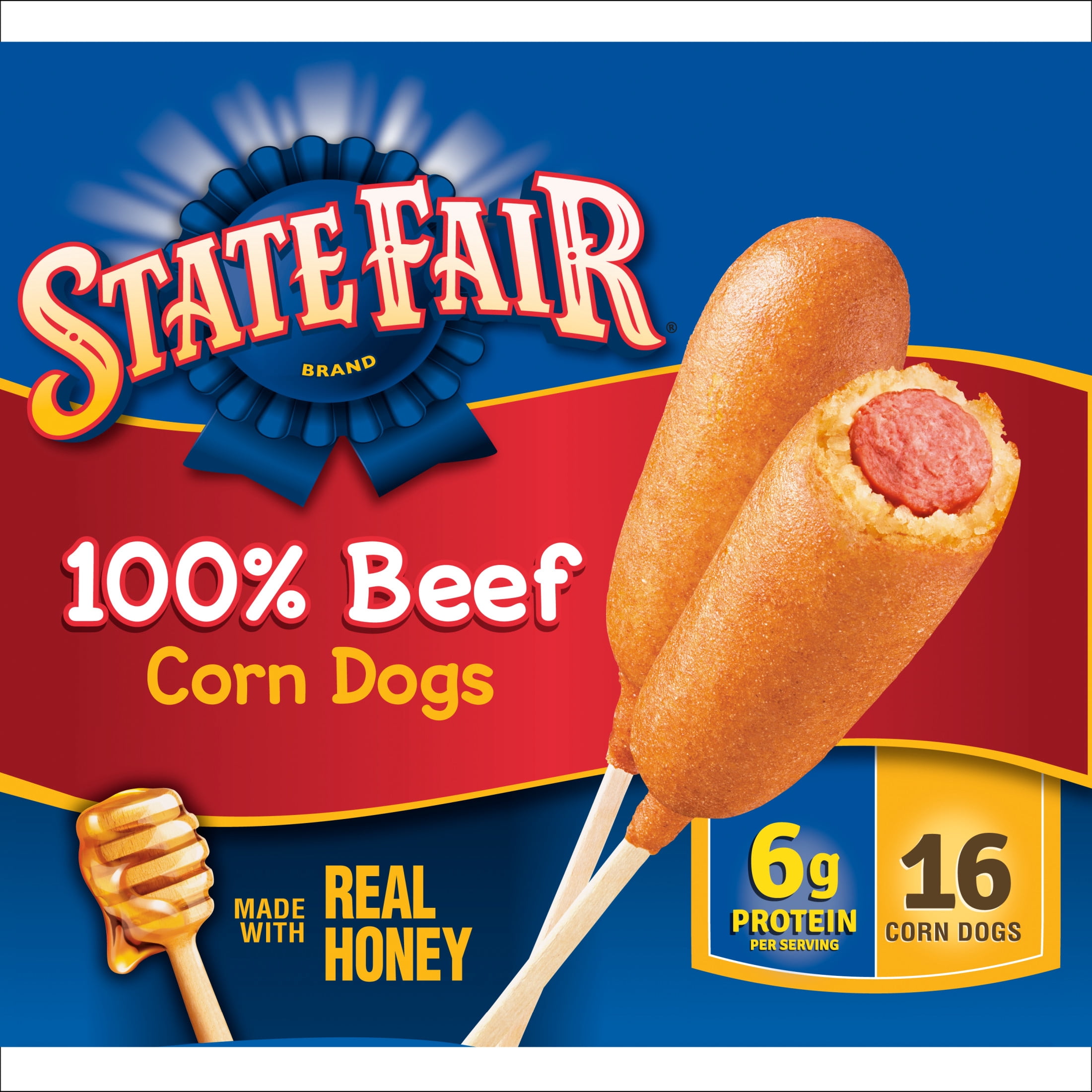 State Fair 100% Beef Corn Dogs, 42.7 oz, 16 Count (Frozen) - Walmart.com