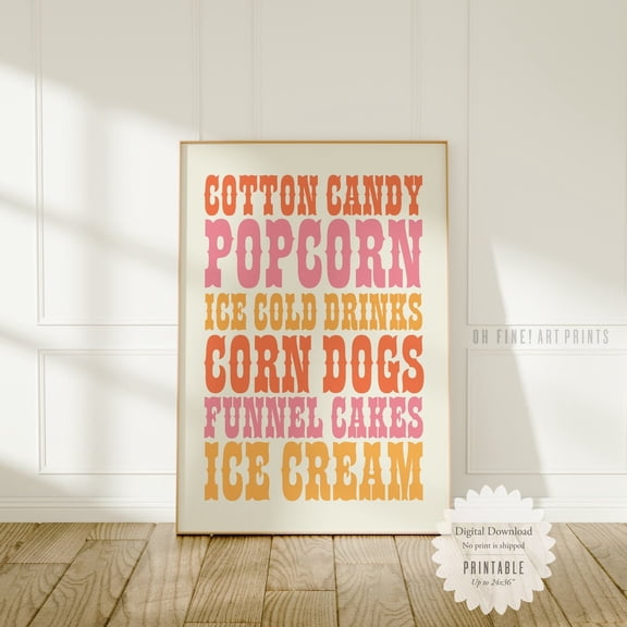 State Fair Food Typography Kitchen Poster Unframed Paper Print