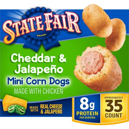 State Fair Jalapeno & Cheddar Mini Corn Dogs, 23.76 oz, 35 Count (Frozen)