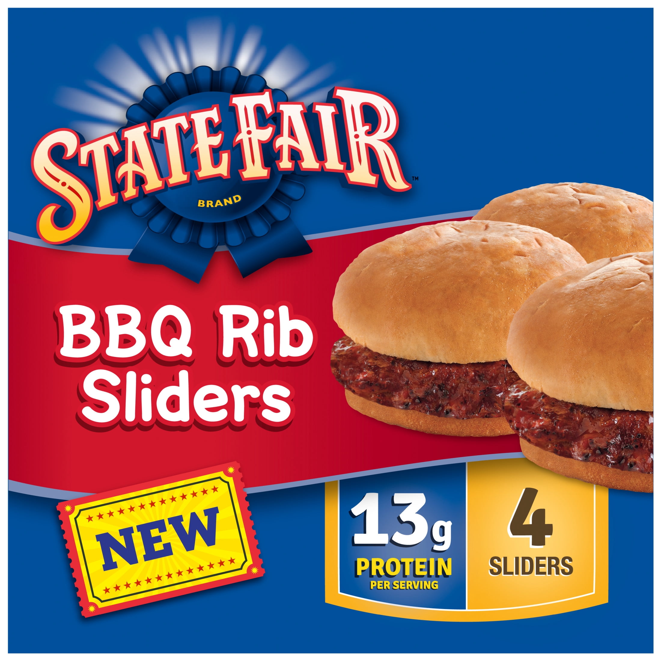 State Fair BBQ Rib Sliders, Fully Cooked, 4 Count, 9.24 oz (Frozen)