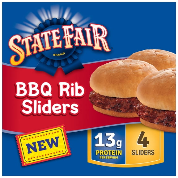 State Fair BBQ Rib Sliders, Fully Cooked, 4 Count, 9.24 oz (Frozen)