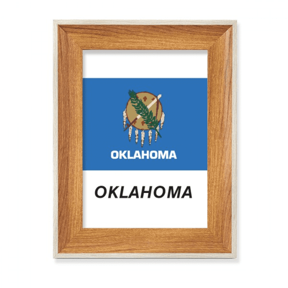 State Flag Contour Oklahoma Desktop Wooden Photo Frame Display Picture Art Painting Multiple Sets