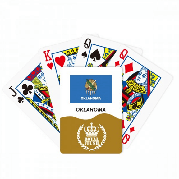 State Flag Contour Oklahoma Royal Flush Poker Playing Card Game