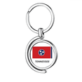 thumbnail image 1 of State Flag Contour Rotating Keychain Metal Keyring Holder, 1 of 2