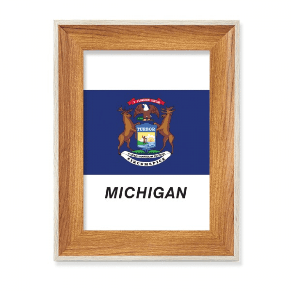 Michigan Pdf Frame State Flag Outline Michigan Desktop Wooden Photo Frame Display Picture ...