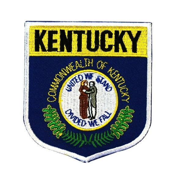 State Flag Shield Kentucky Patch Badge Travel USA Embroidered Iron On Applique