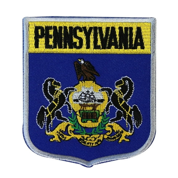 State Flag Shield Pennsylvania Patch Badge Travel Embroidered Iron On Applique