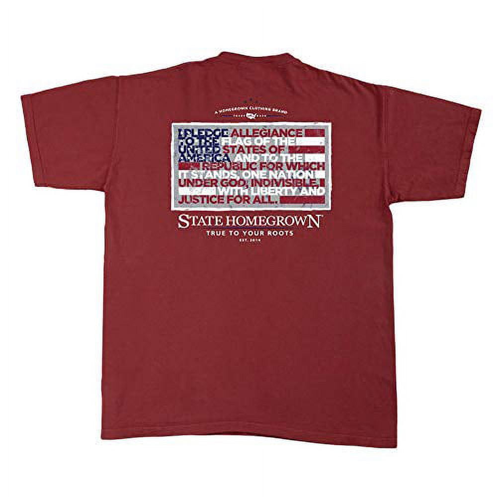 State Homegrown I Pledge Allegiance Pocket Tee, Brick- XX-Large