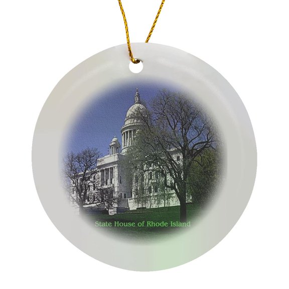 State House Of Rhode Island , Circle Porcelain Ornament