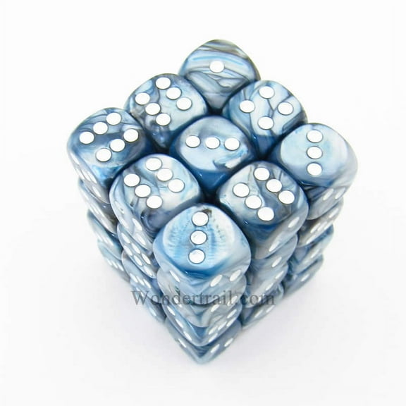 State Lustrous Dice with White Pips D6 12mm (1/2in) Pack of 36 Chessex