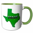 thumbnail image 1 of 3drose, State Map and Picture Text, 11oz Two-tone Green Mug, 1 of 6