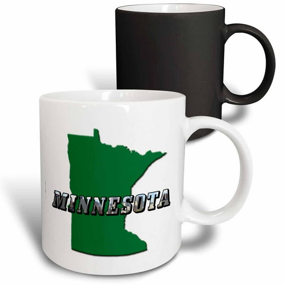 3drose, State Map and Picture Text of Minnesota, 11oz Magic Transforming Mug