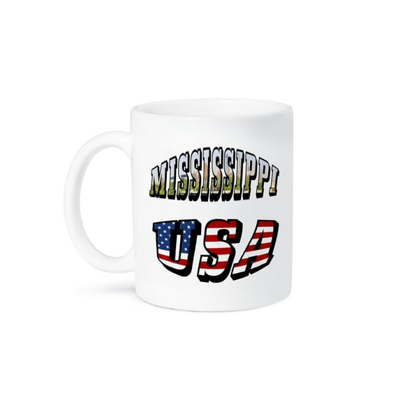 3dRose, State Map and Picture Text of Mississippi, 15oz Mug