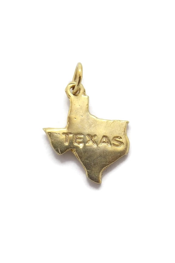 State Map Of Texas Pendant Charm. 14k Yellow Gold!!