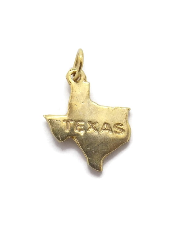 State Map Of Texas Pendant Charm. 14k Yellow Gold!!