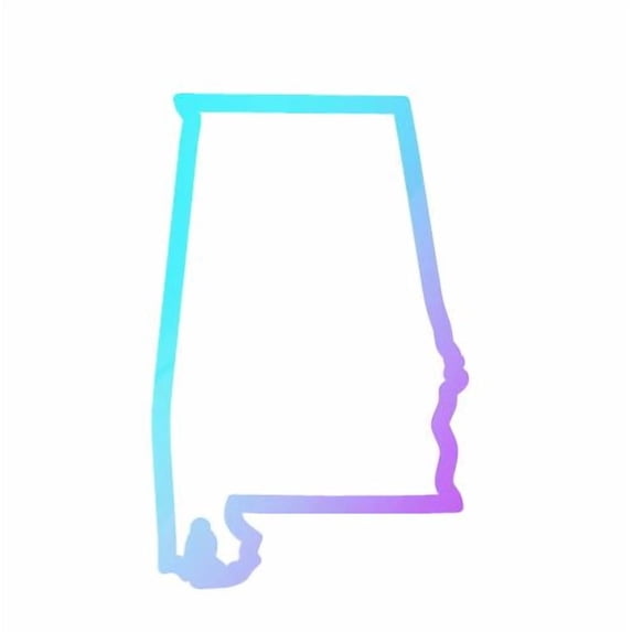 State Map Outline Alabama Vinyl Decal Sticker UV & Waterproof Bumper Window Laptop Automotive Water Bottle Gift accessories – PINK HOLO 5"