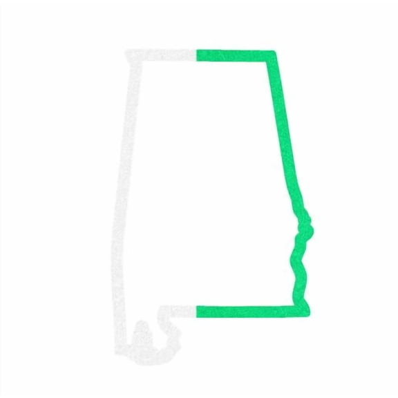 State Map Outline Alabama Vinyl Decal Sticker UV & Waterproof Bumper Window Laptop Automotive Water Bottle Gift accessories – WHITE GLOW 5"