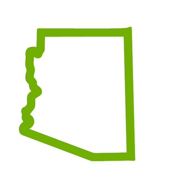 State Map Outline Arizona Vinyl Decal Sticker UV & Waterproof Bumper Window Laptop Automotive Water Bottle Gift accessories – LIME GREEN 4.5"
