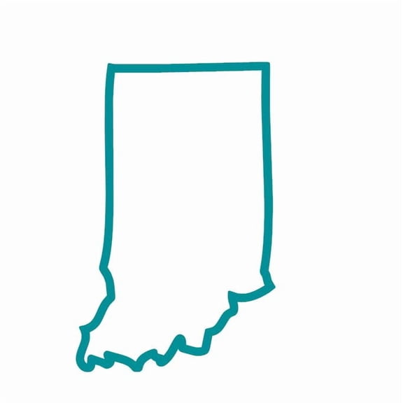 State Map Outline Indiana Vinyl Decal Sticker UV & Waterproof Bumper Window Laptop Automotive Water Bottle Gift accessories TEAL 5"