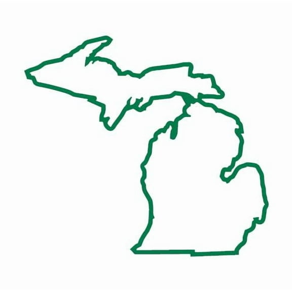 State Map Outline Michigan Vinyl Decal Sticker UV & Waterproof Bumper Window Laptop Automotive Water Bottle Gift accessories GREEN 4.5"