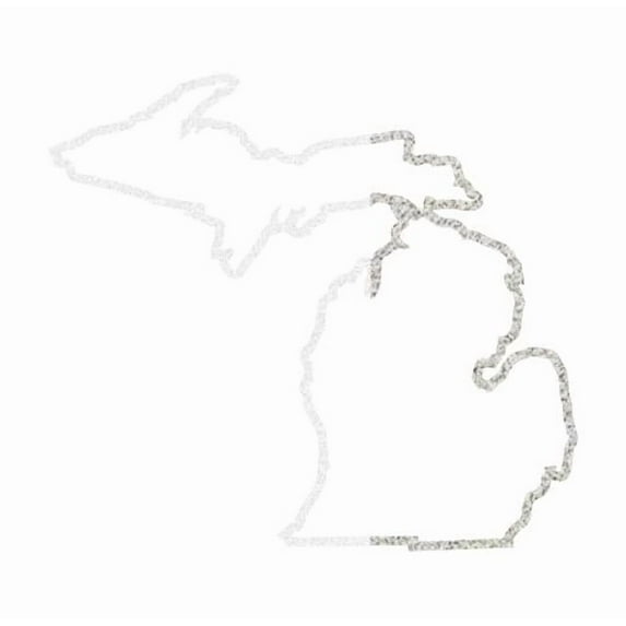 State Map Outline Michigan Vinyl Decal Sticker UV & Waterproof Bumper Window Laptop Automotive Water Bottle Gift accessories – WHITE REFLECTIVE 4.5"