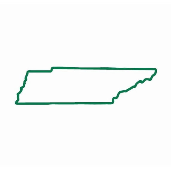 State Map Outline Tennessee Vinyl Decal Sticker UV & Waterproof Bumper Window Laptop Automotive Water Bottle Gift accessories – GREEN 6"