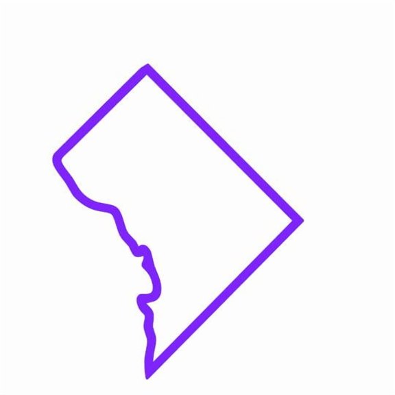 State Map Outline Washington D.C. Vinyl Decal Sticker UV & Waterproof Bumper Window Laptop Automotive Water Bottle Gift accessories PURPLE 5"