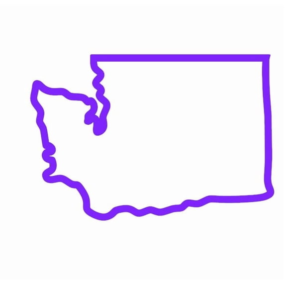 State Map Outline Washington Vinyl Decal Sticker UV & Waterproof Bumper Window Laptop Automotive Water Bottle Gift accessories – PURPLE 5"
