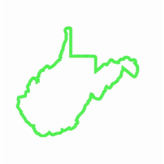 State Map Outline West Virginia Vinyl Decal Sticker UV & Waterproof Bumper Window Laptop Automotive Water Bottle Gift accessories LIME GLOW 4.5"