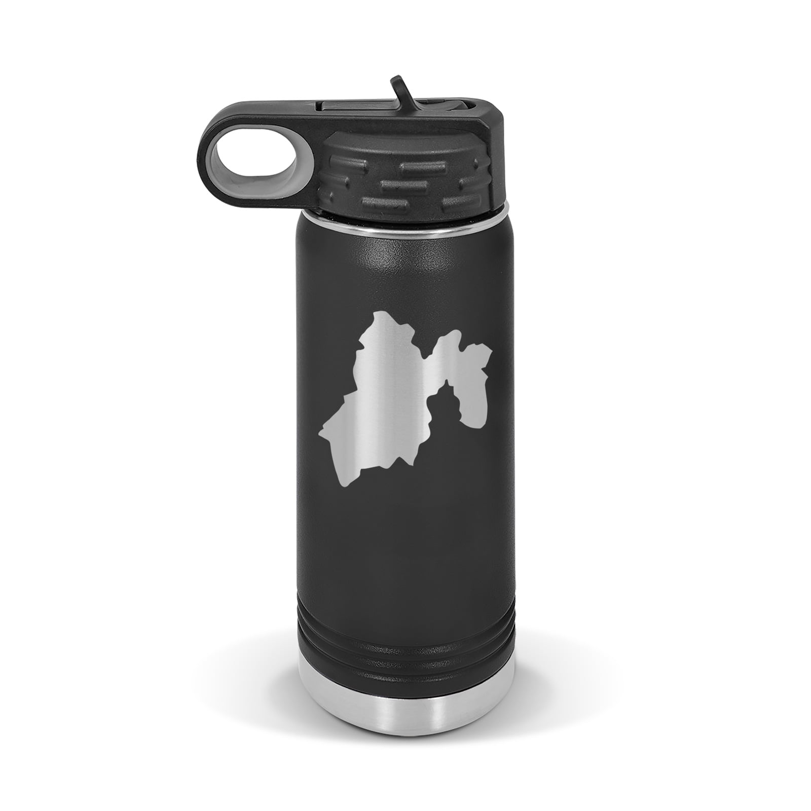 State of Mexico Shaped Water Bottle 20 oz - Laser Engraved w/ Flip Top ...