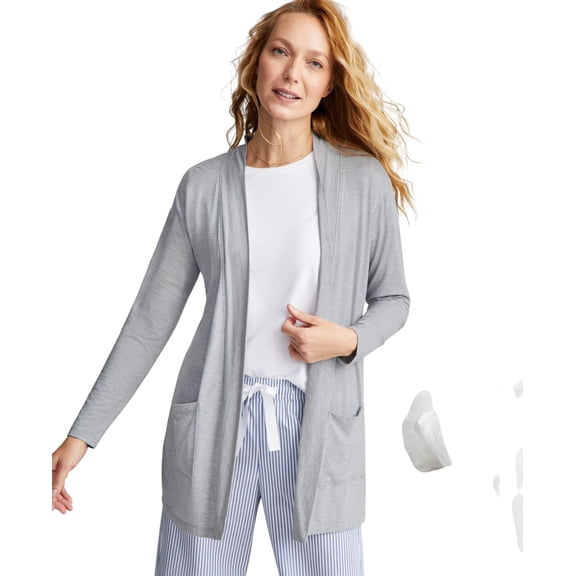 State Of Day Womens Knit Cardigan Open Front 100180255MS Gray Mist Blue M