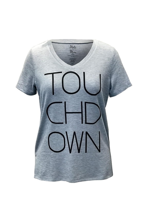 Ladies Graphic Statement Tee in Grey Heather, Size X-Large