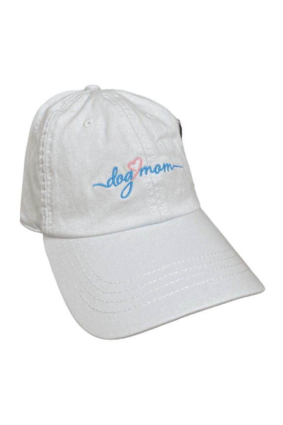 Women's Dog Mom Fully Adjustable Cotton Twill Baseball Cap (Pale Sky)