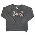 thumbnail image 1 of State Of Mine Women's Relaxed Fit Statement Comfy Graphic Raglan Sweatshirt (Charcoal, L), 1 of 2