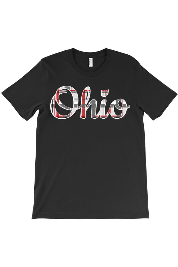 State Of Ohio Ohioan Pride Funny Trendy Plaid Script Text - Durable Stitching H29559 Unisex T-Shirt, Up to 5XL Available